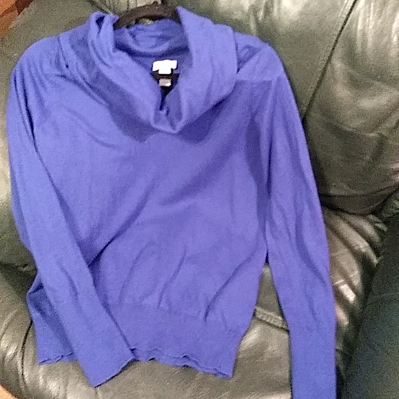 Chico's Royal Blue Cowlnecked Sweater - Picture 4 of 8